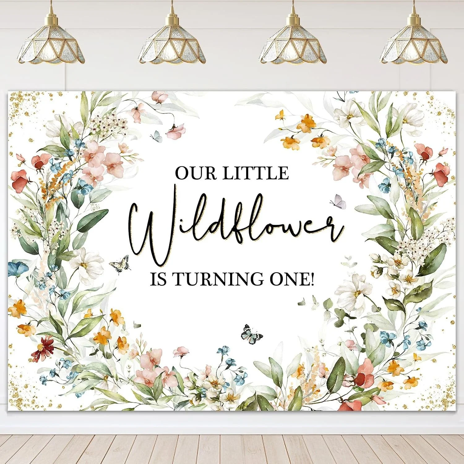 Birthday Party Idea Wildflower Banner Backdrop.jpg