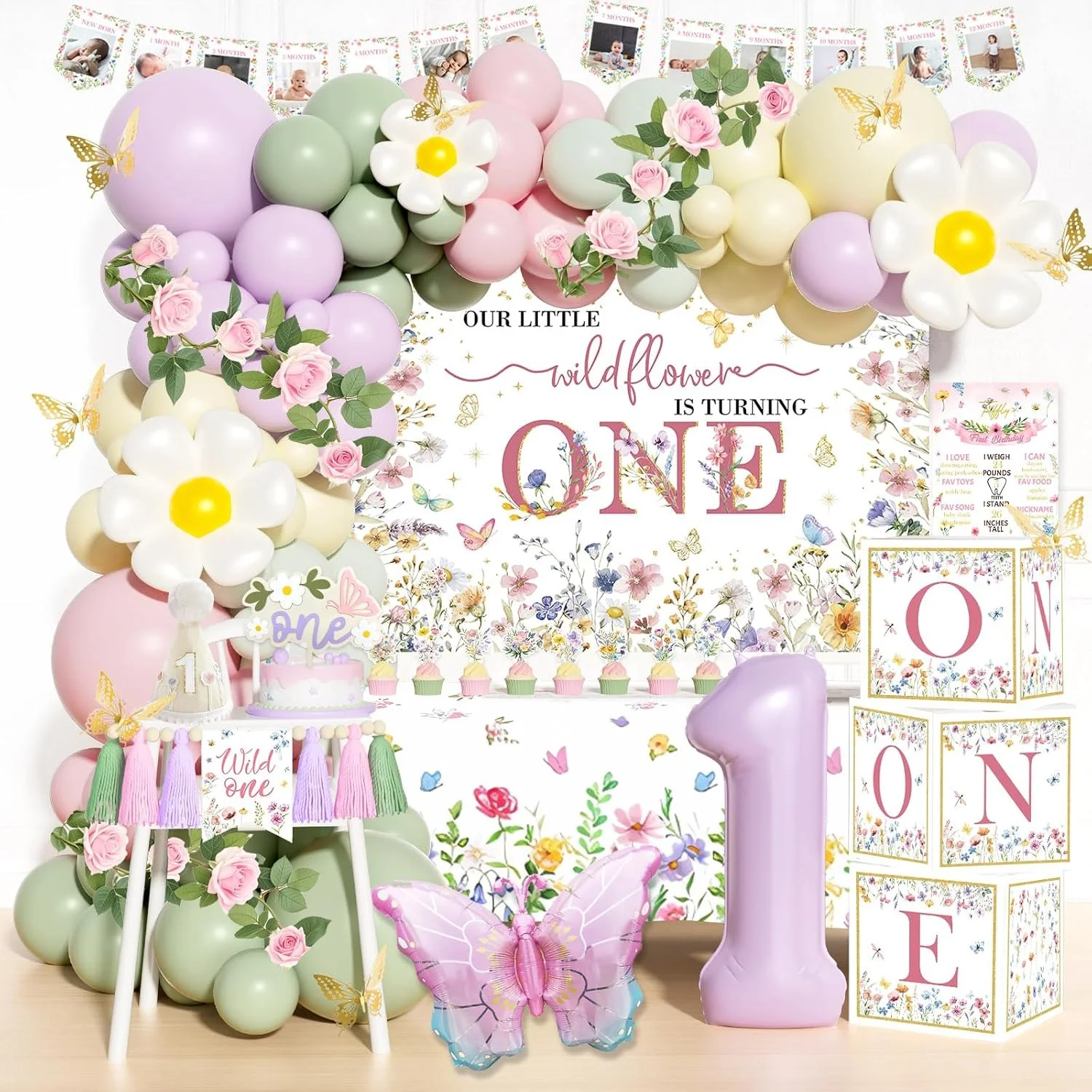 Birthday Party Idea Wildflower Birthday Decorations Kit.jpg