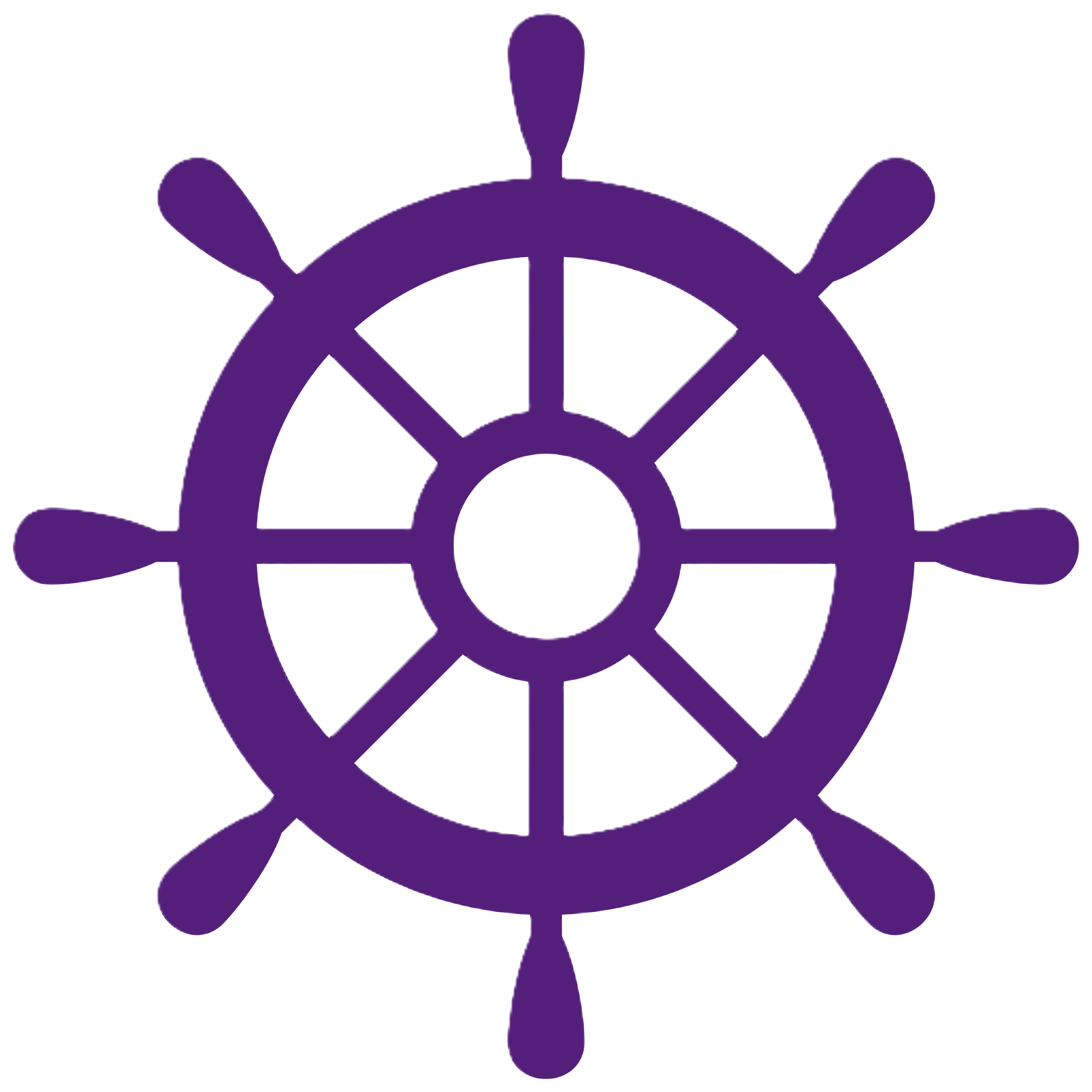 Purple ship's wheel.