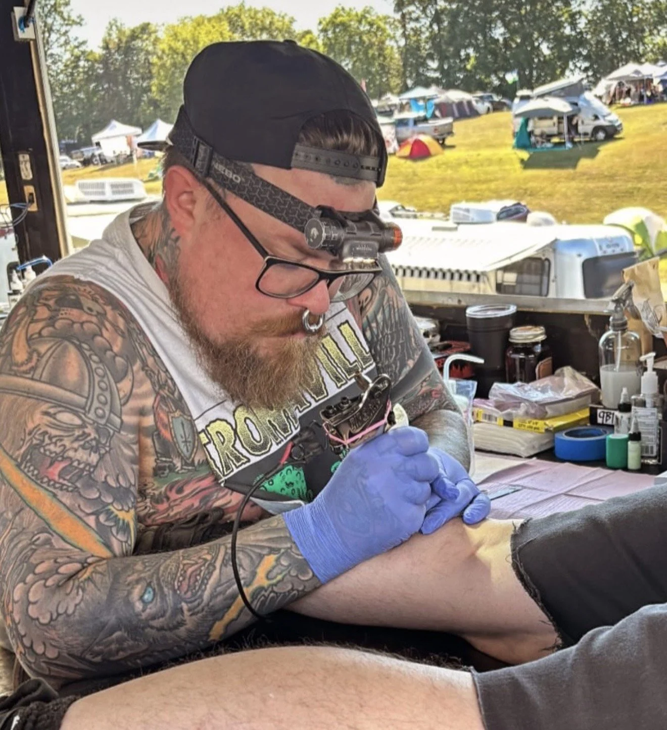 Tattooing at Muddy Roots Music Festival