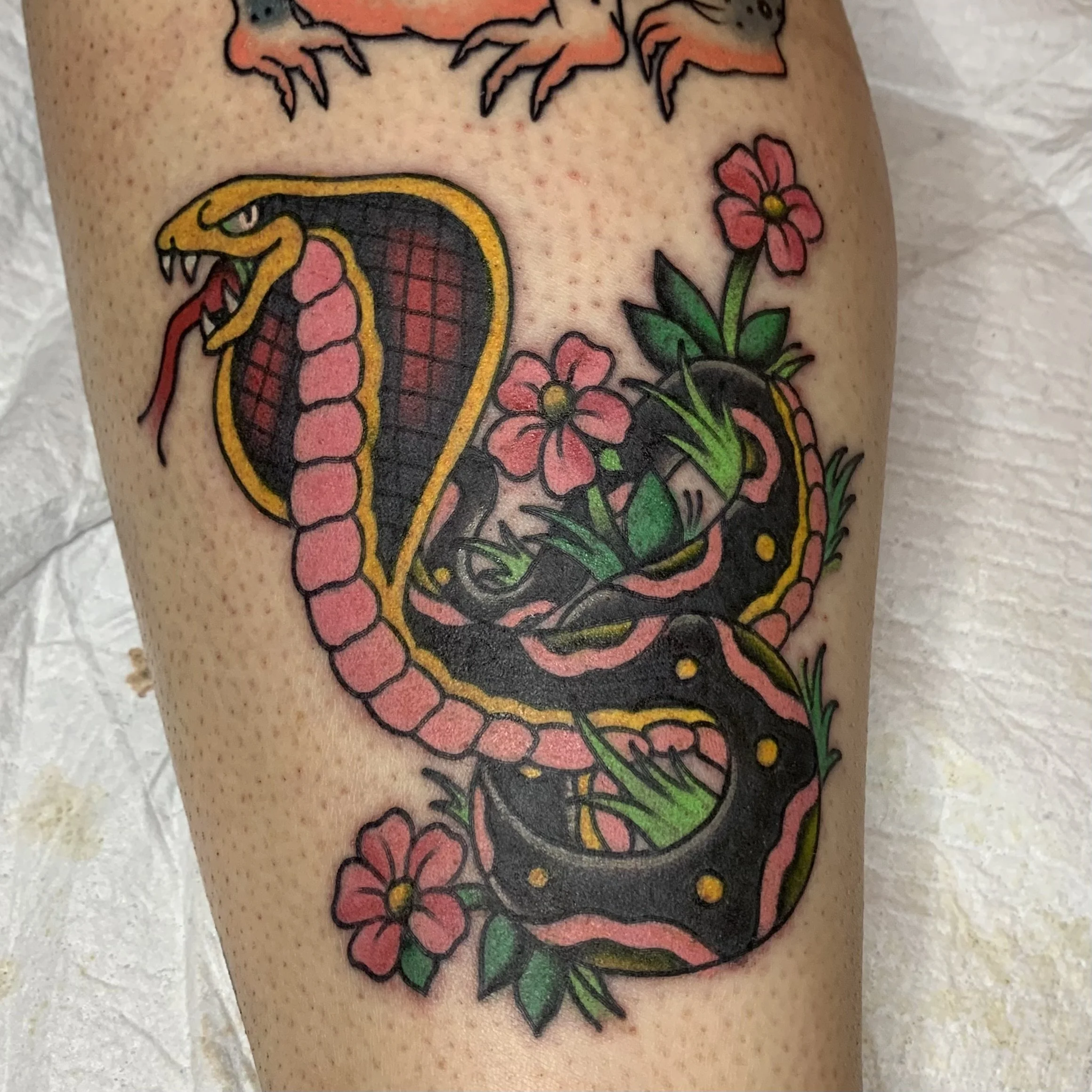 American Traditional Cobra tattoo