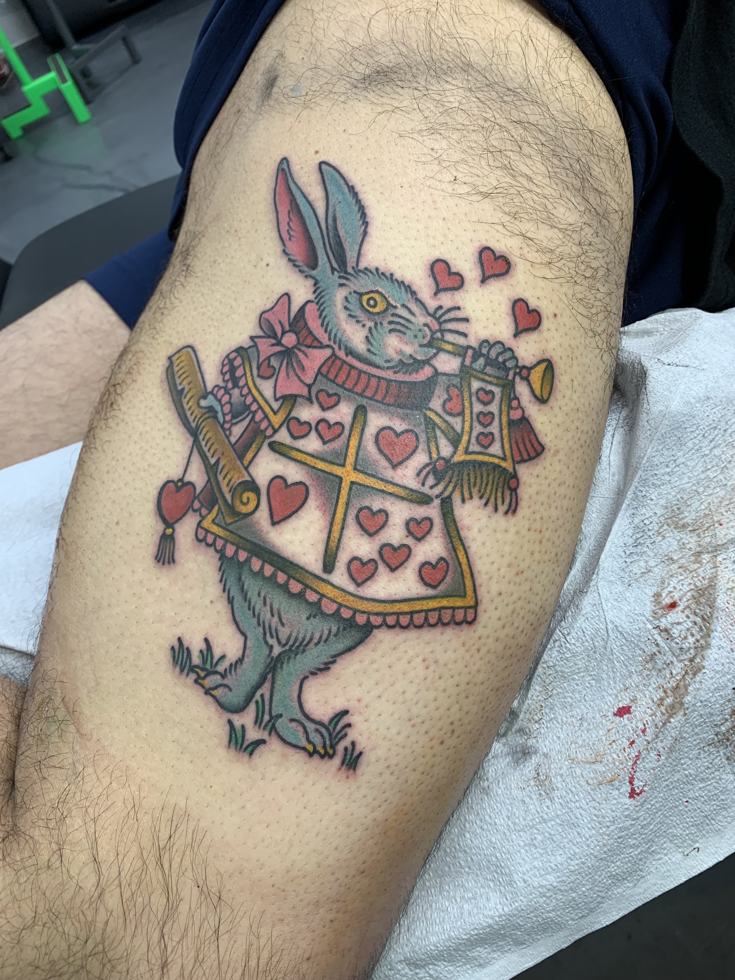 Traditional version of an Alice in Wonderland tattoo concept