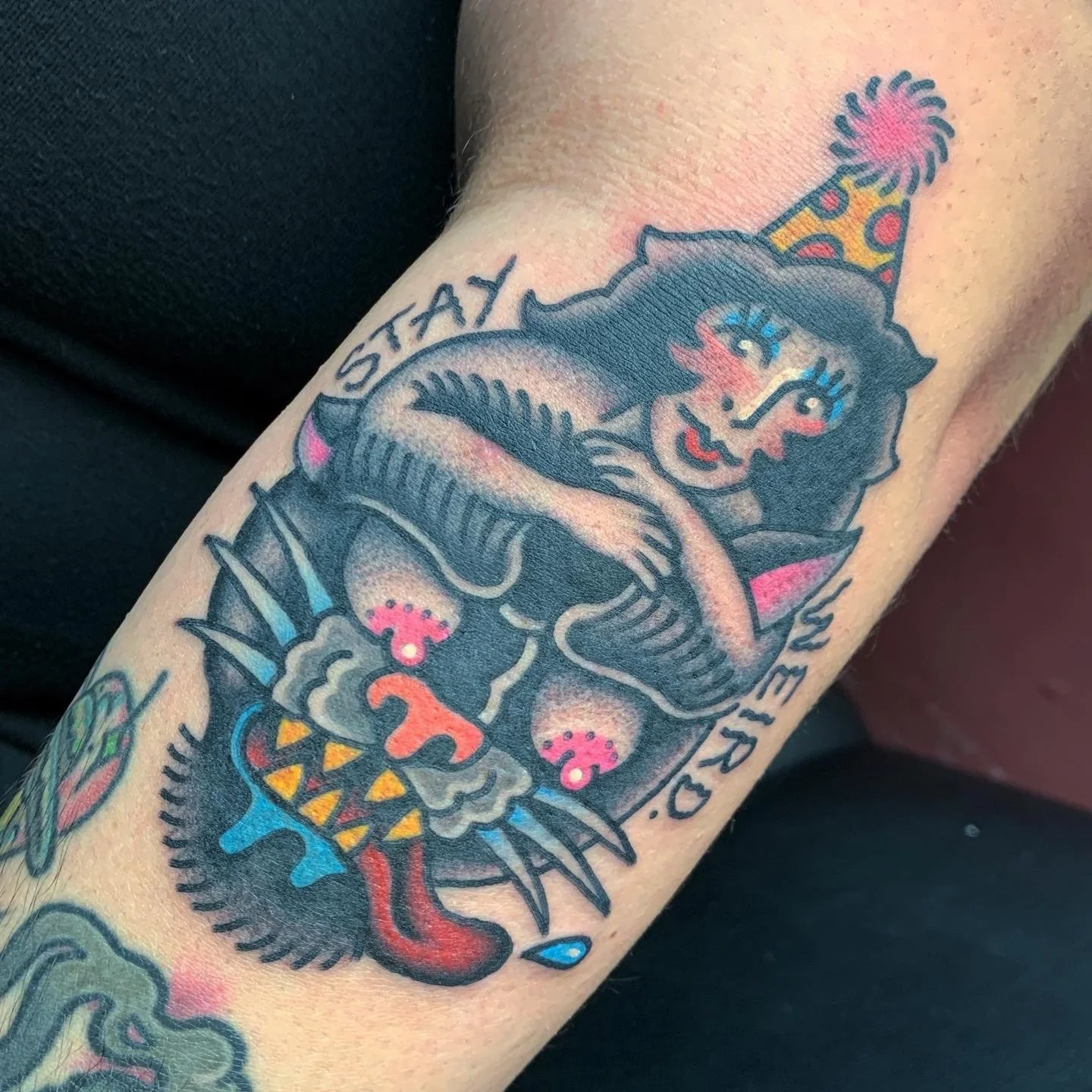 Stay Weird with a lady and panther with titty eyeballs