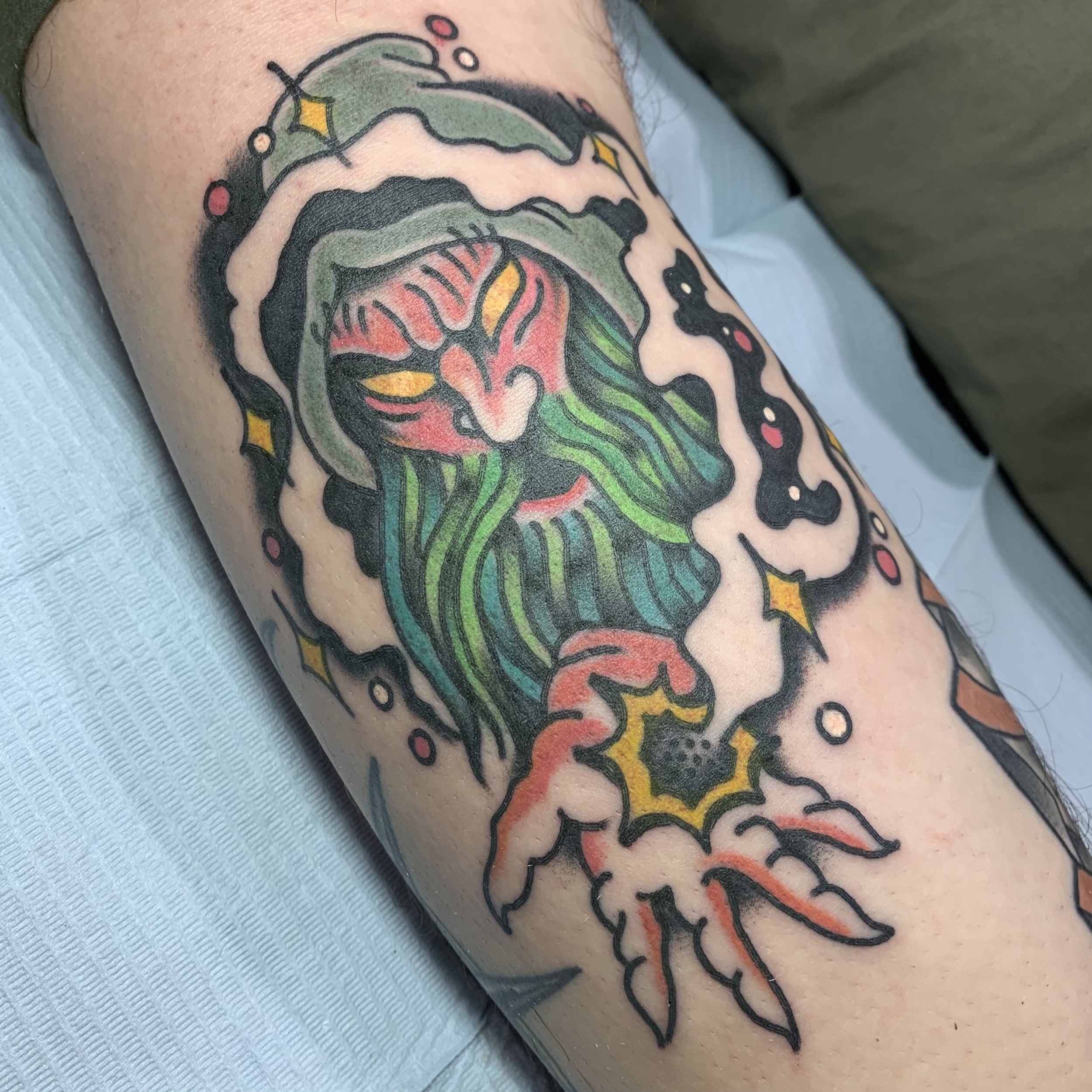 American traditional wizard tattoo