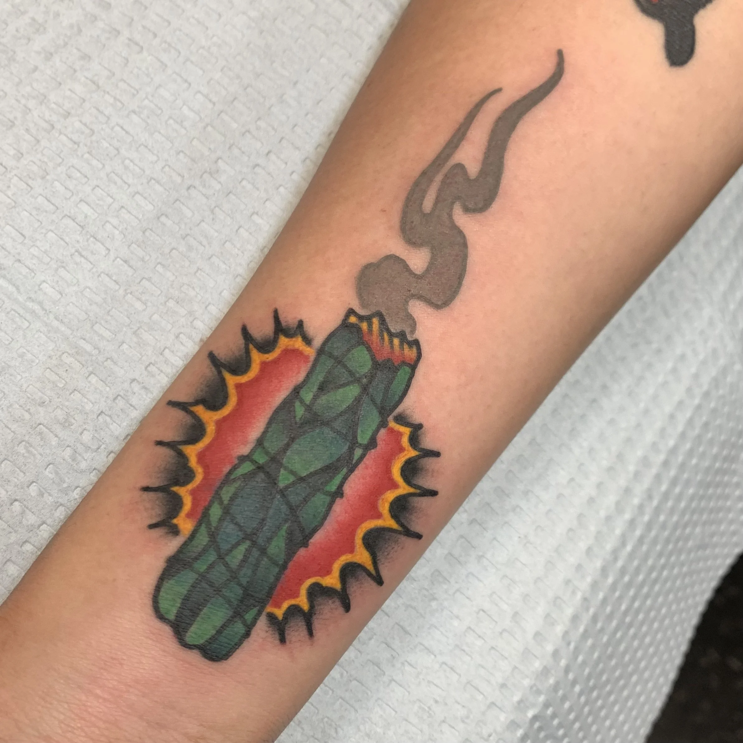 AFTER- Old tattoo scrubbed away by new Sage piece
