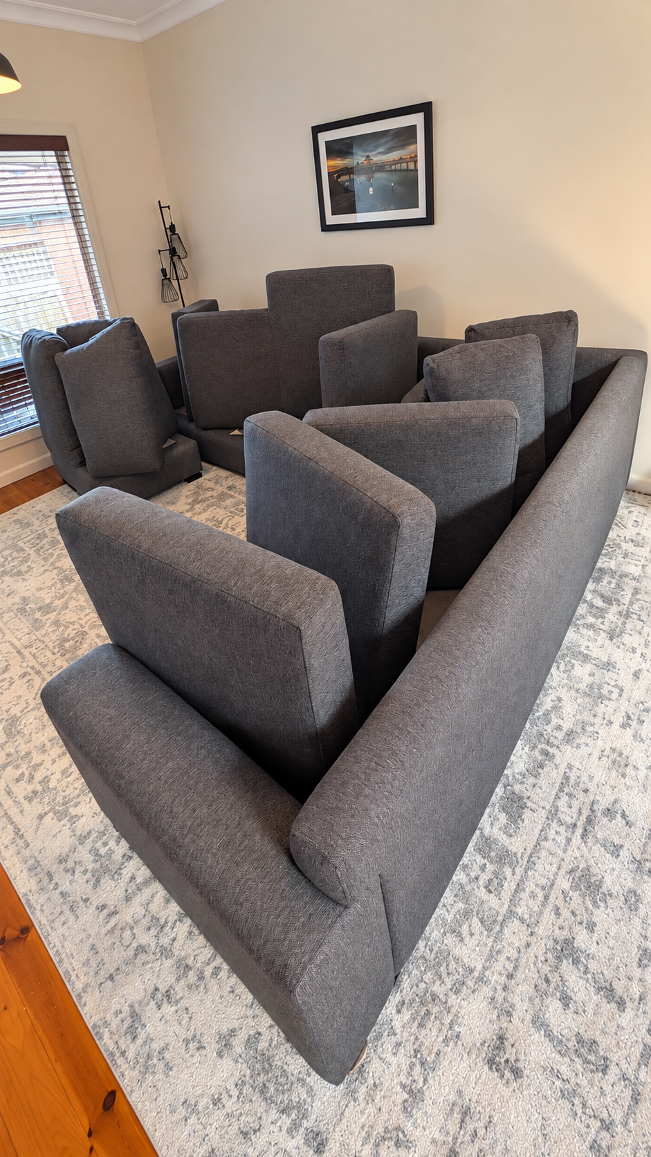 Steam clean of dark-coloured upholstery in south yarra