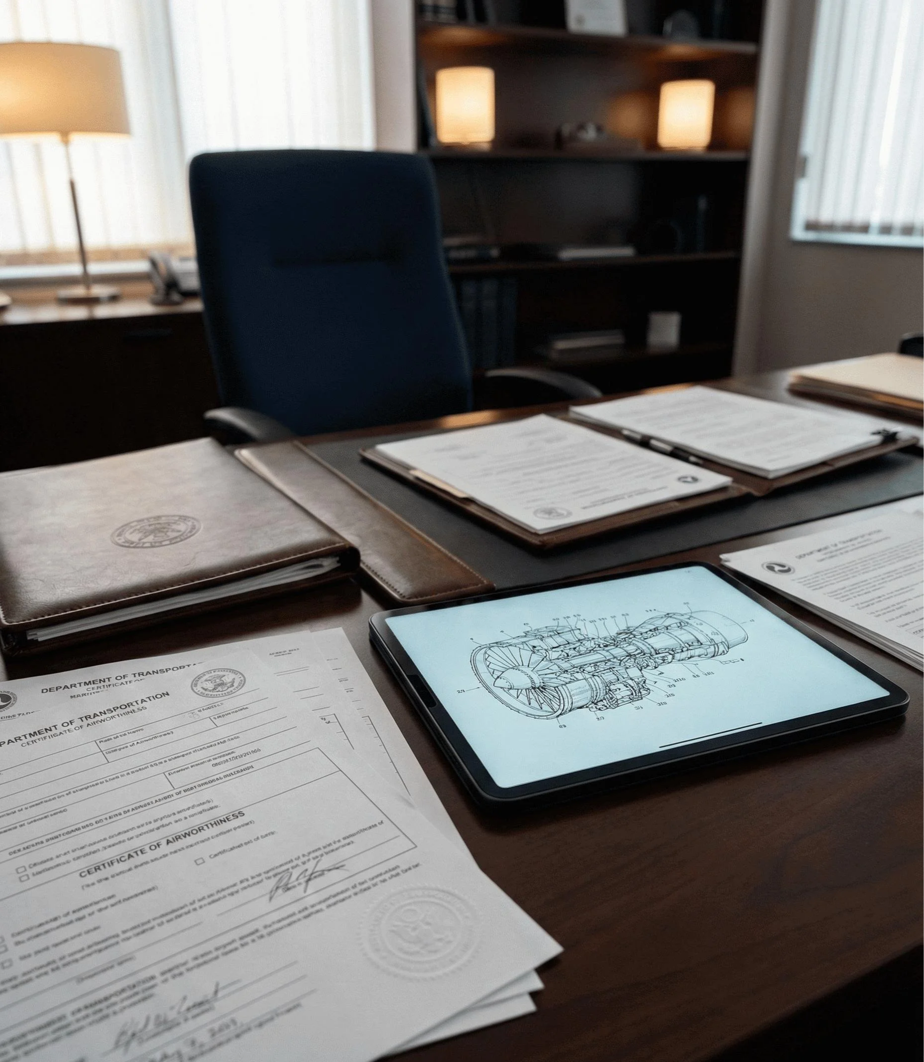 Aviation records management system displaying regulatory documents, technical drawings, aircraft maintenance records, and compliance documentation.