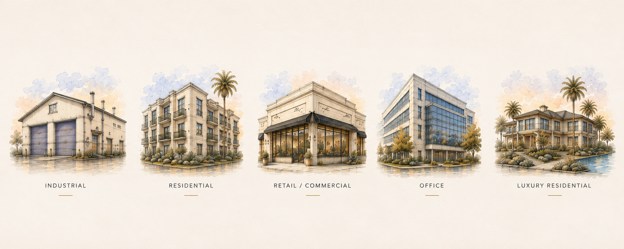 Servicing all type of building types. Industrial, residential, retail, commercial, office and luxury residential.