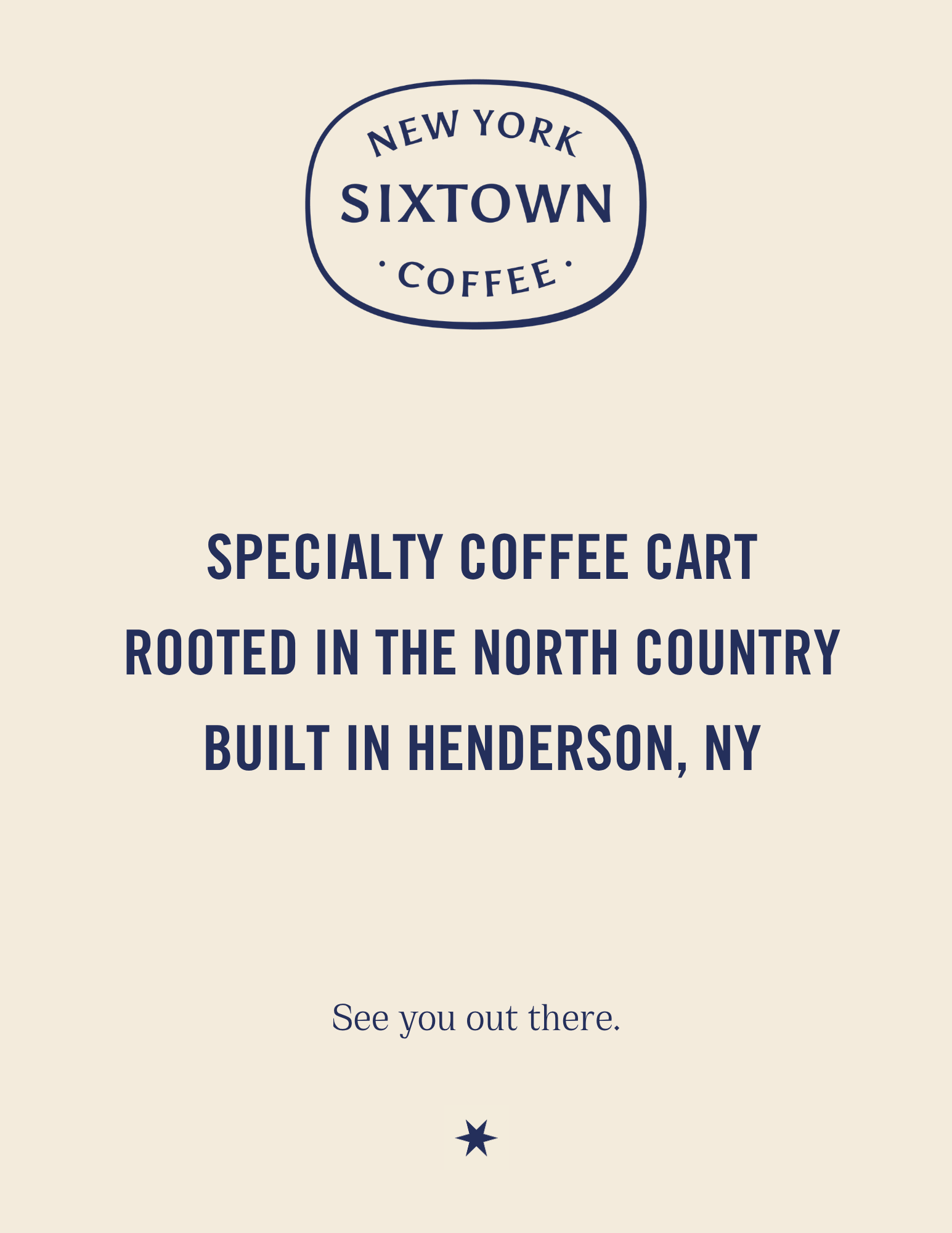 New York Sixtown Coffee circular badge seal – specialty coffee cart North Country NY