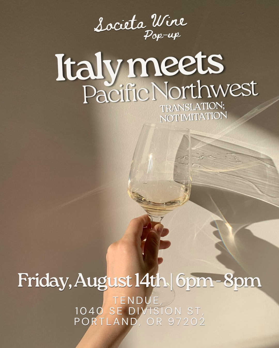 Italy Meets Pacific Northwest: Translation;Not Imitation