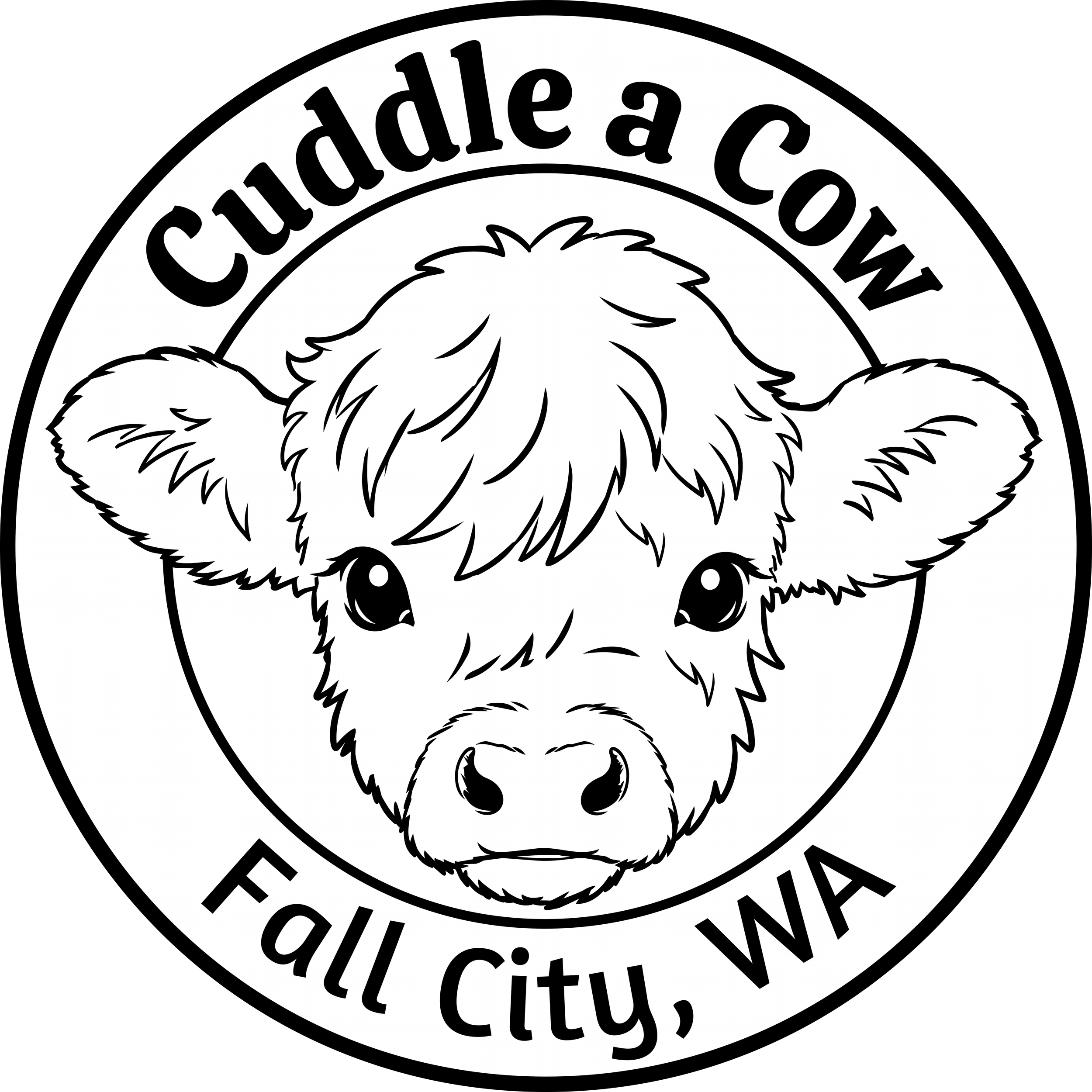 Cuddle a Cow 2.5" round sticker