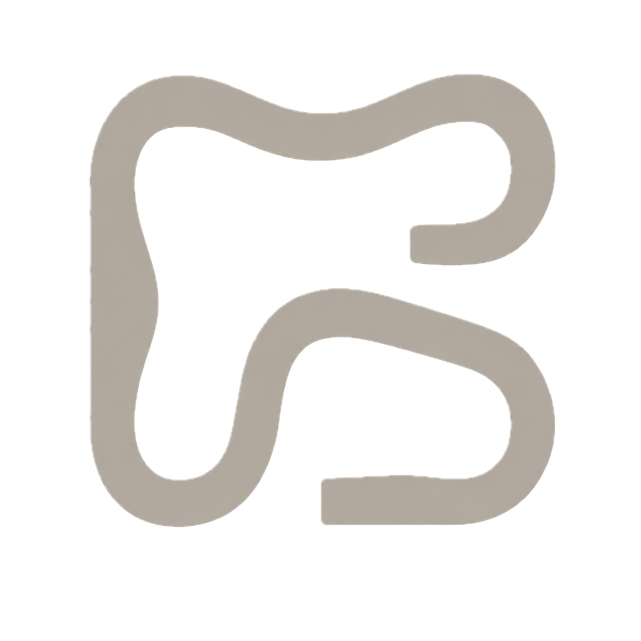 Close-up of a metallic geometric cut-out design with connected curved and straight shapes on a dark background.