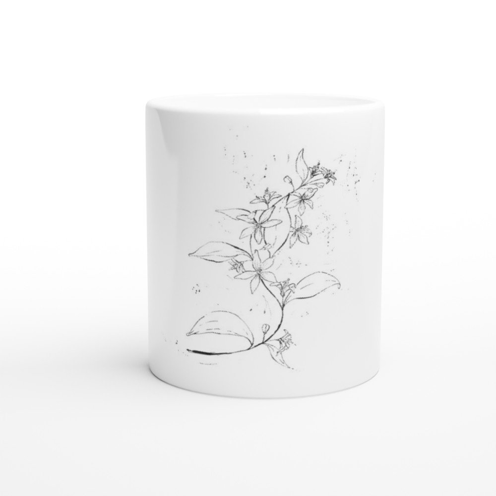 Taza de cerámica blanca de 11 oz