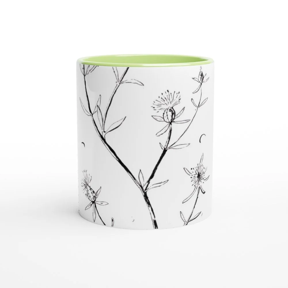 Bracera Taza de 325ml de cerámica blanca con color en el interior