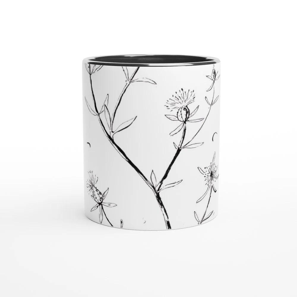 Bracera Taza de 325ml de cerámica blanca con color en el interior