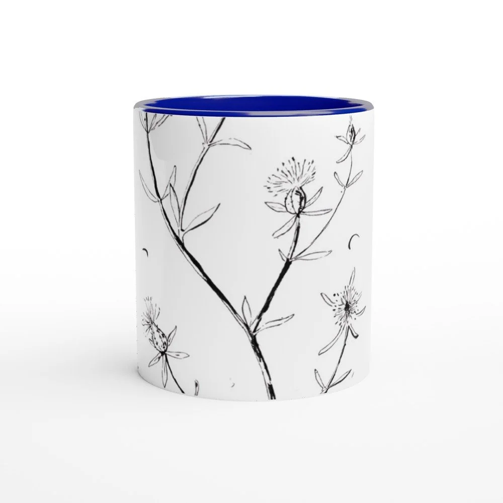 Bracera Taza de 325ml de cerámica blanca con color en el interior