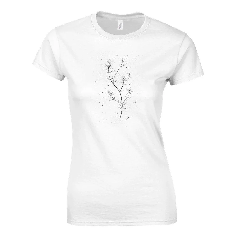 Bracera Camiseta de cuello redondo clásica para mujer | Gildan® 64000L Blanco