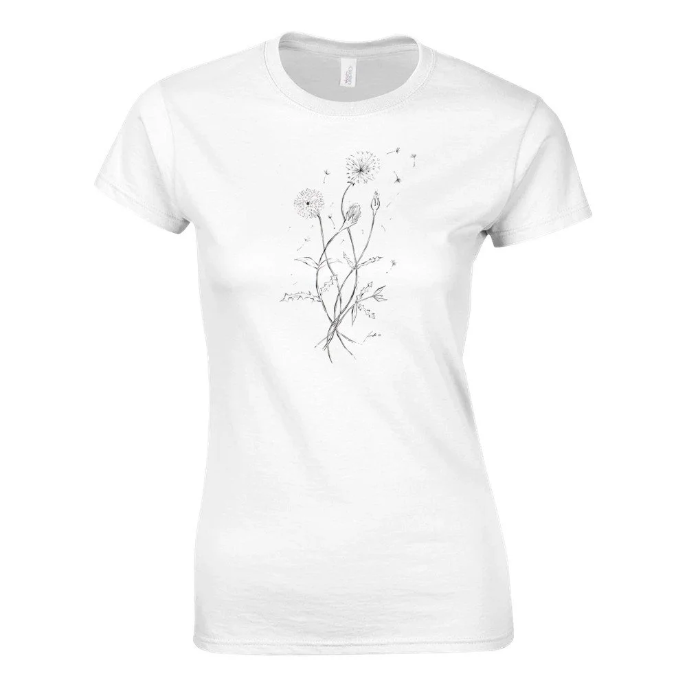Amargot Camiseta de cuello redondo clásica para mujer | Gildan® 64000L Blanco