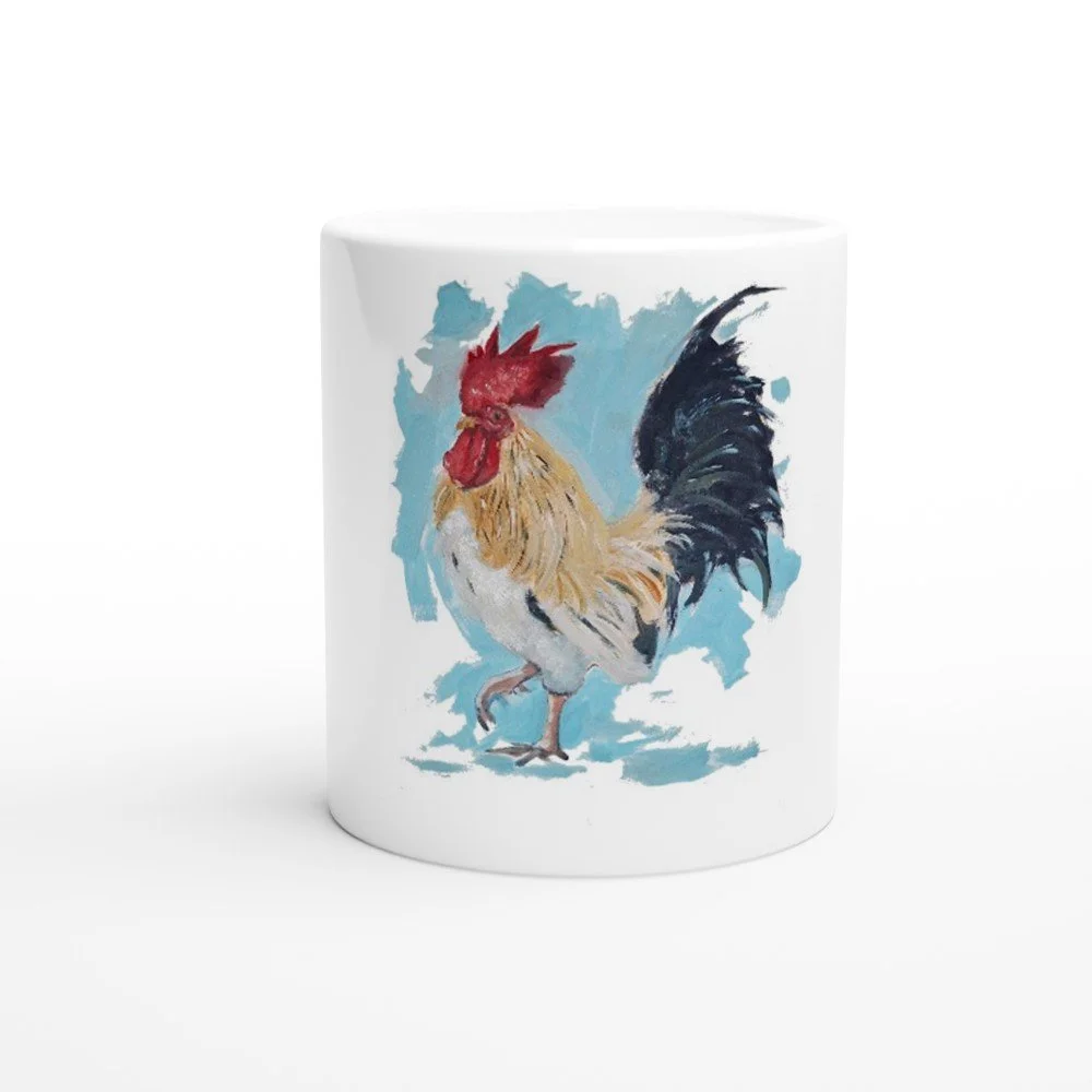 Gall Taza de cerámica blanca de 325 ml