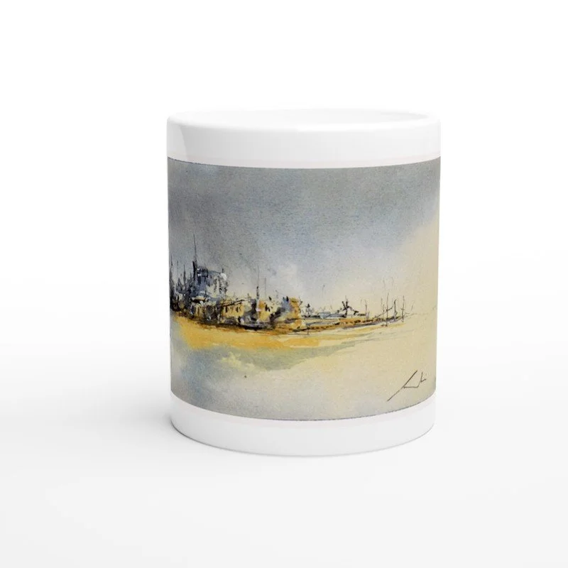 Taza de cerámica blanca de 11 oz