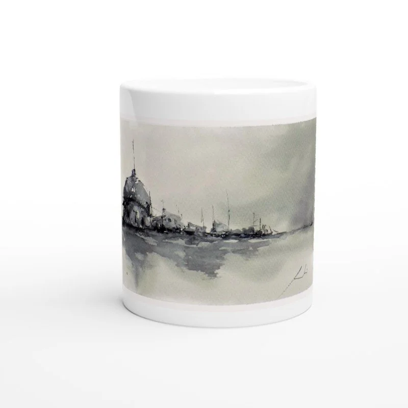 Taza de cerámica blanca de 11 oz