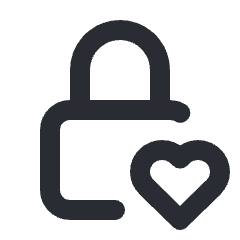 Icon of a lock with a heart
