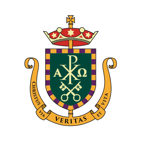 King's University College crest with a crown, shield, and a banner with Latin words.