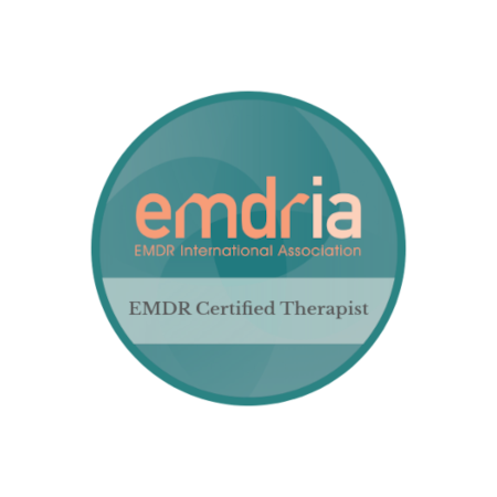 EMDR International Association logo with EMDR Certified Therapist label