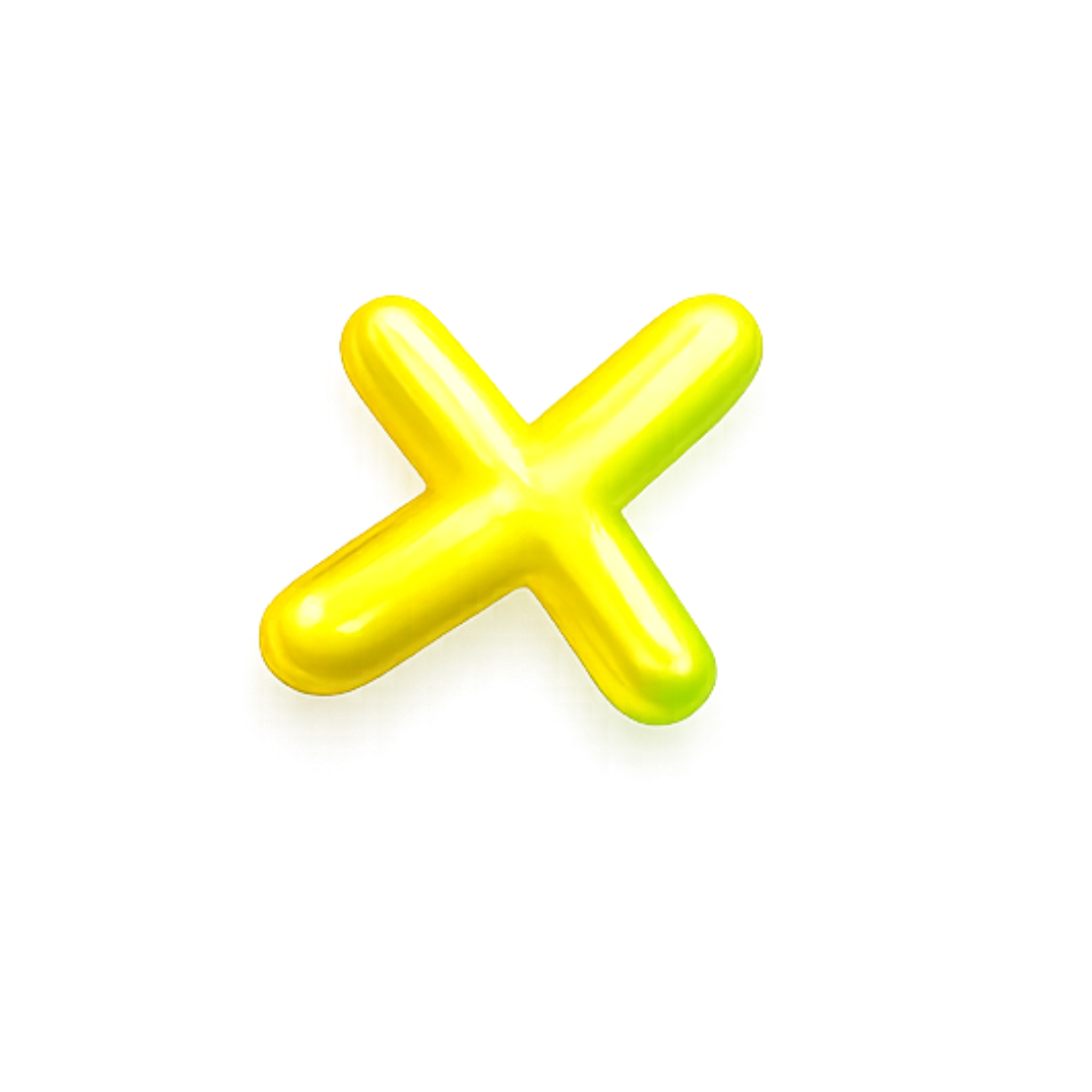 Yellow inflatable X-shaped balloon.