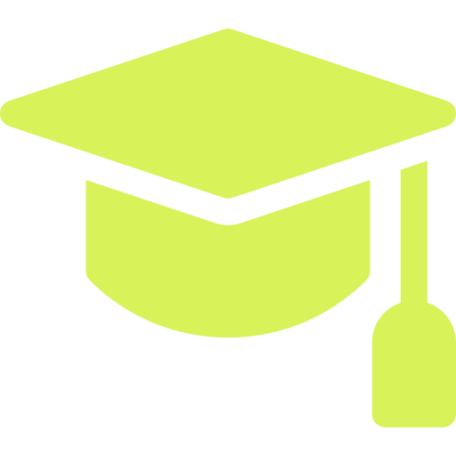 Illustration of a graduation cap in yellow color.