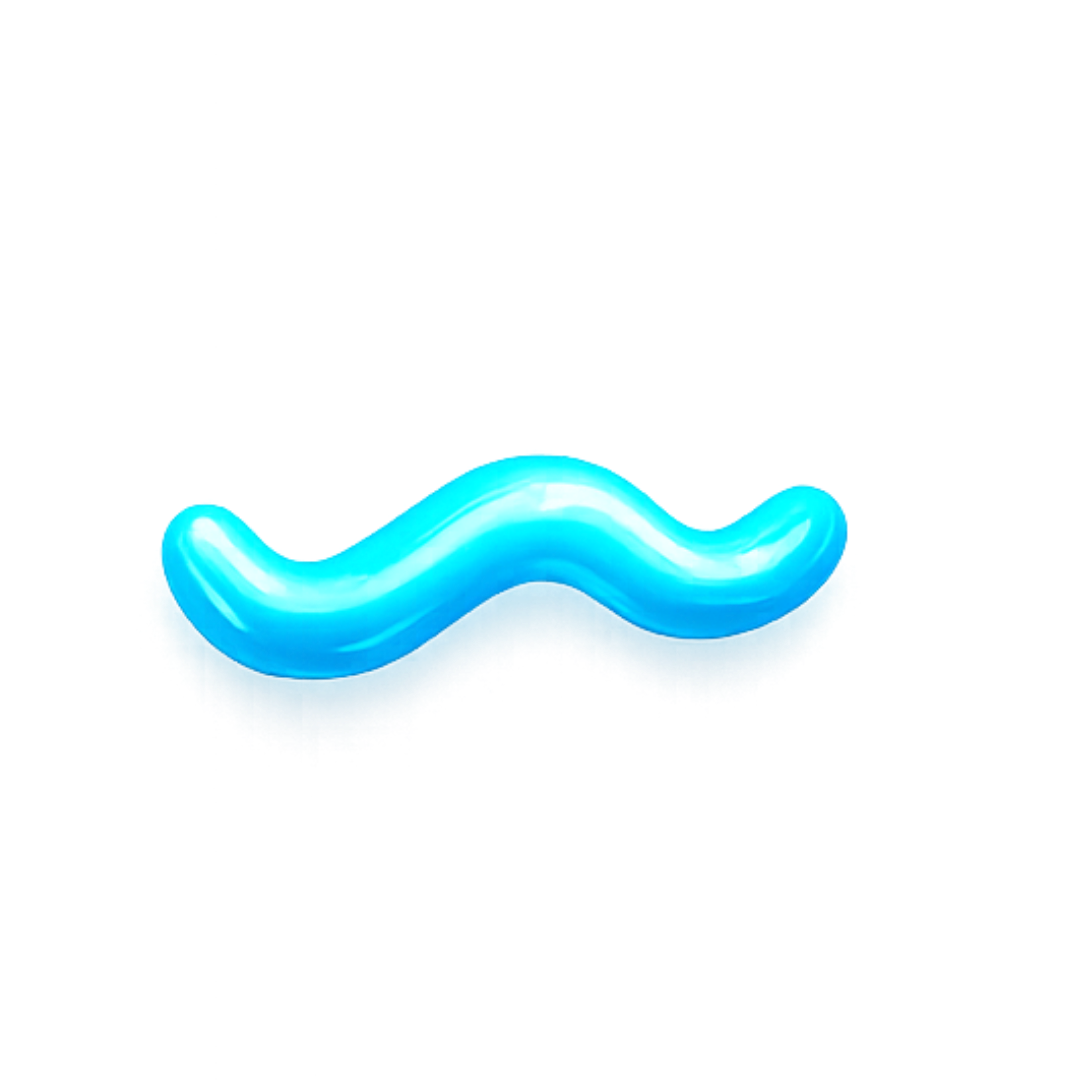A glowing blue neon mustache