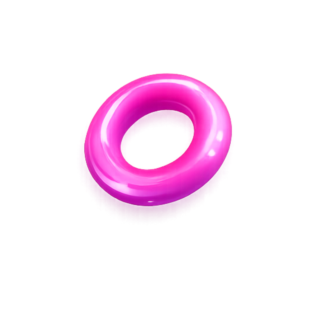 Pink neon-style ring glowing against a dark background.