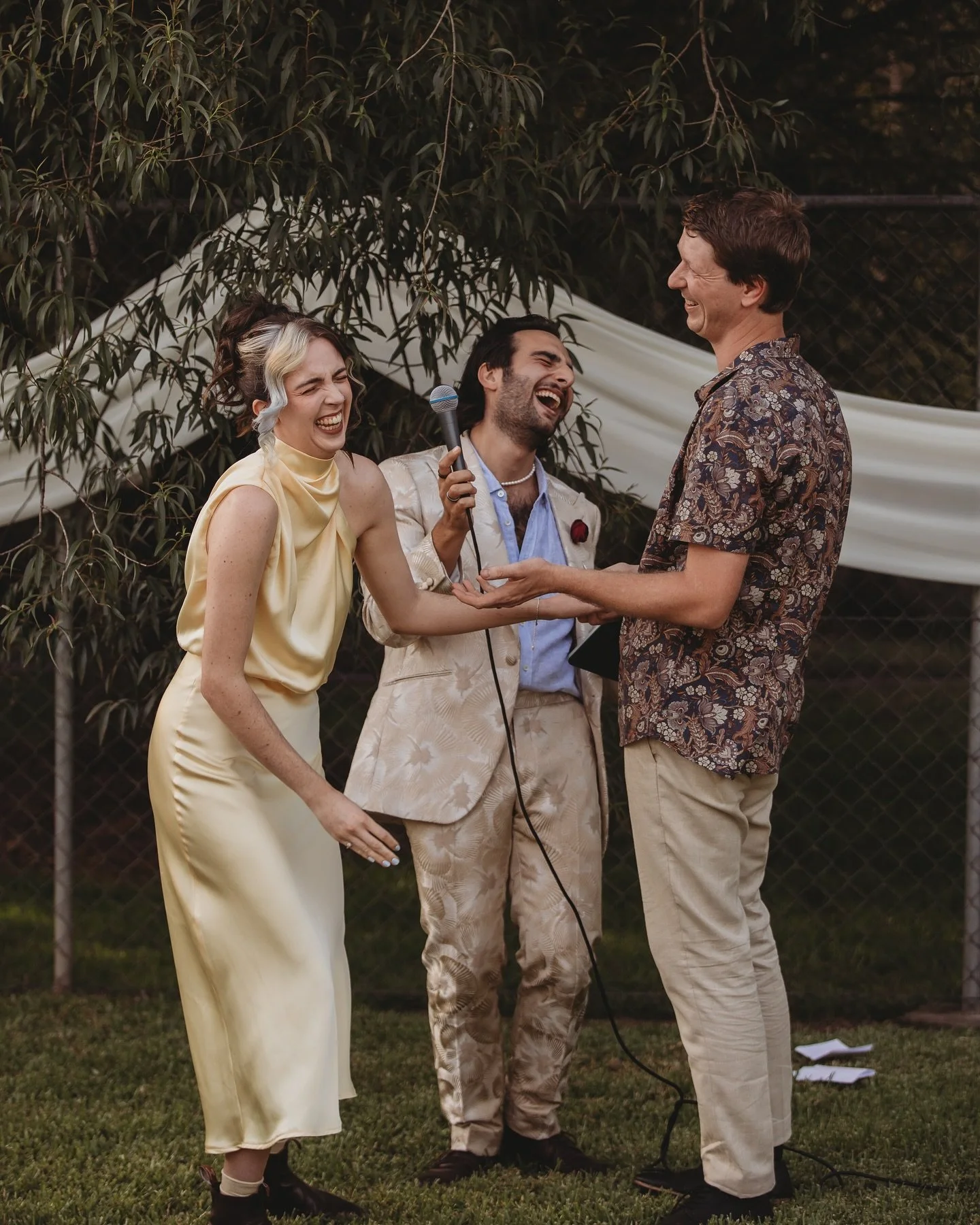 🌟Jen &amp; Jake🌟 These two goofballs have always been the sweetest pair of pranksters, so it was only fitting that the ceremony was full of laughs and jokes! Most of all this moment when Jen said &ldquo;I scooby-dooby-do&rdquo;, literally surprisin