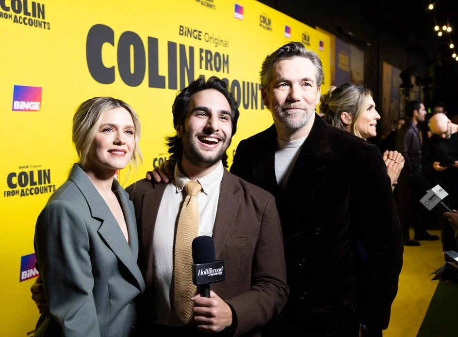 Time to say goodbye to Colin From Accounts! What a pleasure chatting to these stars (and a Colin!) on the yellow carpet for @hollywoodreporterau 🎤🐶✨
#colinfromaccounts #patrickbrammall #aussietv #harrietdyer #premiere @binge