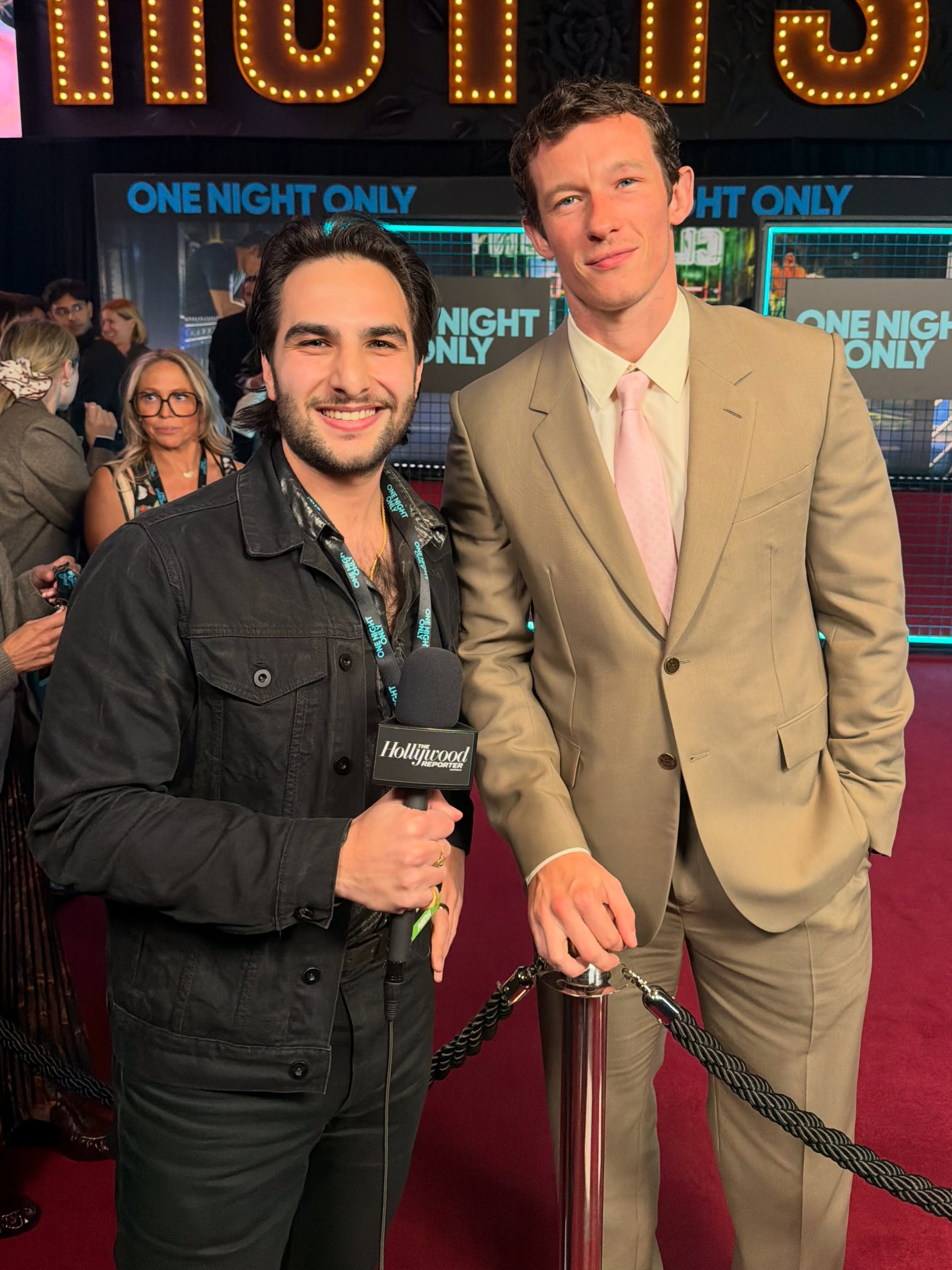 Making the most of our &lsquo;One Night Only&rsquo; with Mr Dula Peep! 🎤😎
Such a pleasure to chat with the talented Callum Turner on the #OneNightOnly red carpet, and one of my all time fave directors Will Gluck once again! Check them out on @holly