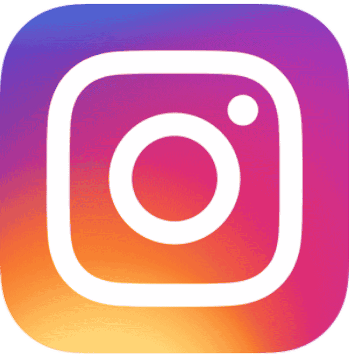 Instagram logo with a gradient background of purple, pink, orange, and yellow