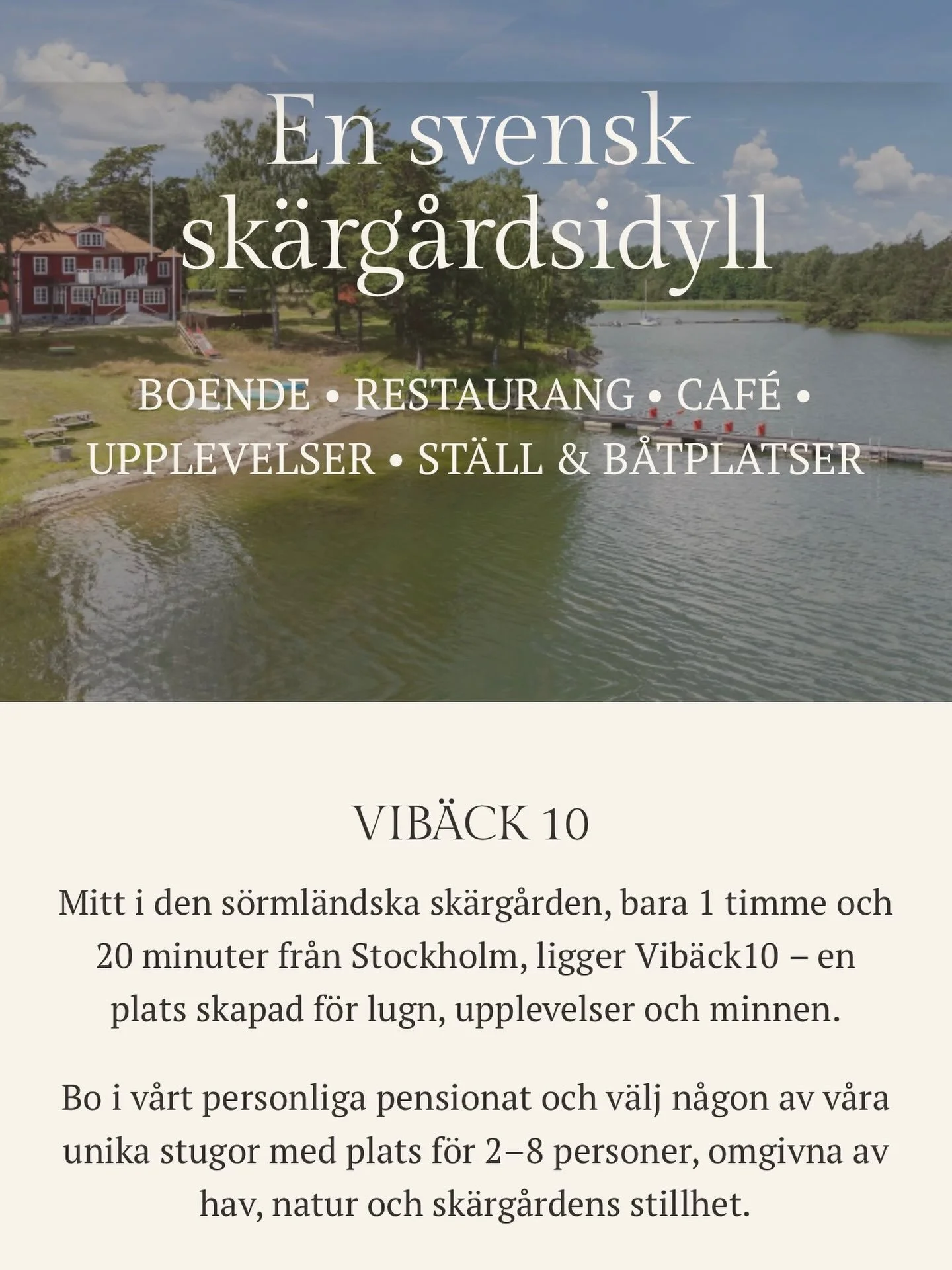 P&aring; v&aring;r hemsida hittar du allt du beh&ouml;ver veta om v&aring;ra boende, v&aring;r restaurang och meny, &ouml;ppettider och andra aktiviteter p&aring; Vib&auml;ck. L&auml;nk i profil