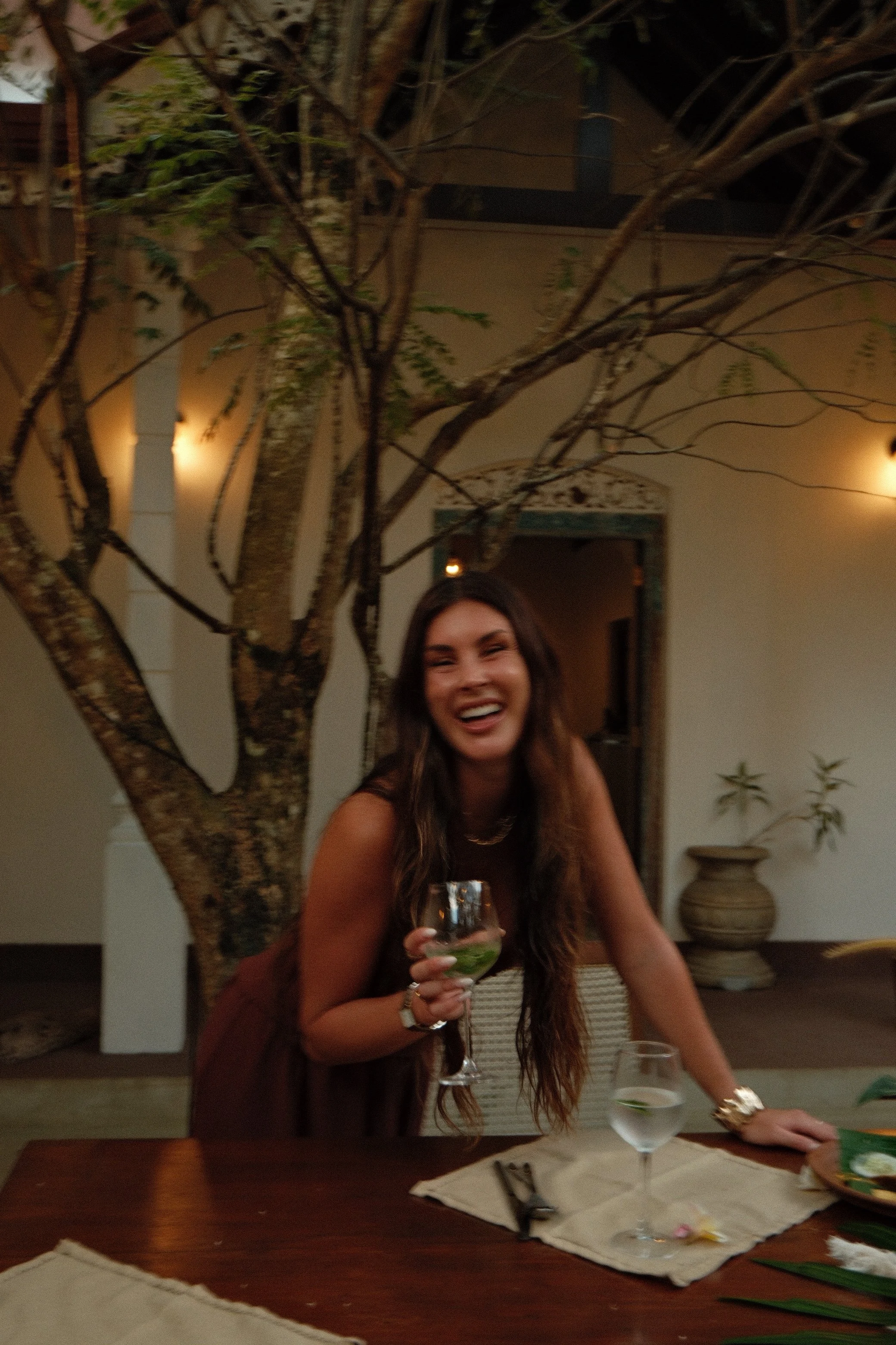 Guests smiling and enjoying time together at the villa.