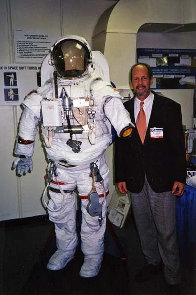 Richard Clar ready to try out his new space suit
Johnson Space Center, Houston Texas
1997