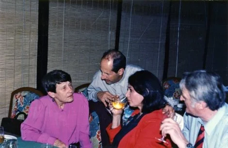 Richard Clar speaking with Valentina Ponomaryova (on his right), trained to be the first woman Russian Cosmonaut to go into space
Beijing, China
1996
