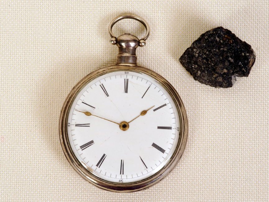 8. Bovet Fleurier Chinese Market pocket watch and Allende Meteorite 1969 – photo: Richard Clar