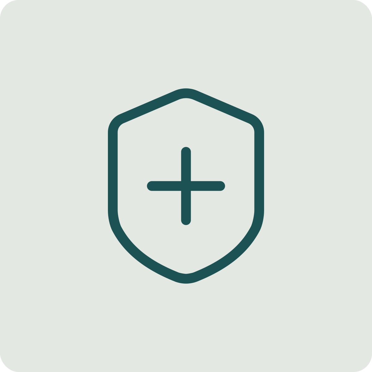 Shield icon with a plus sign in the center.