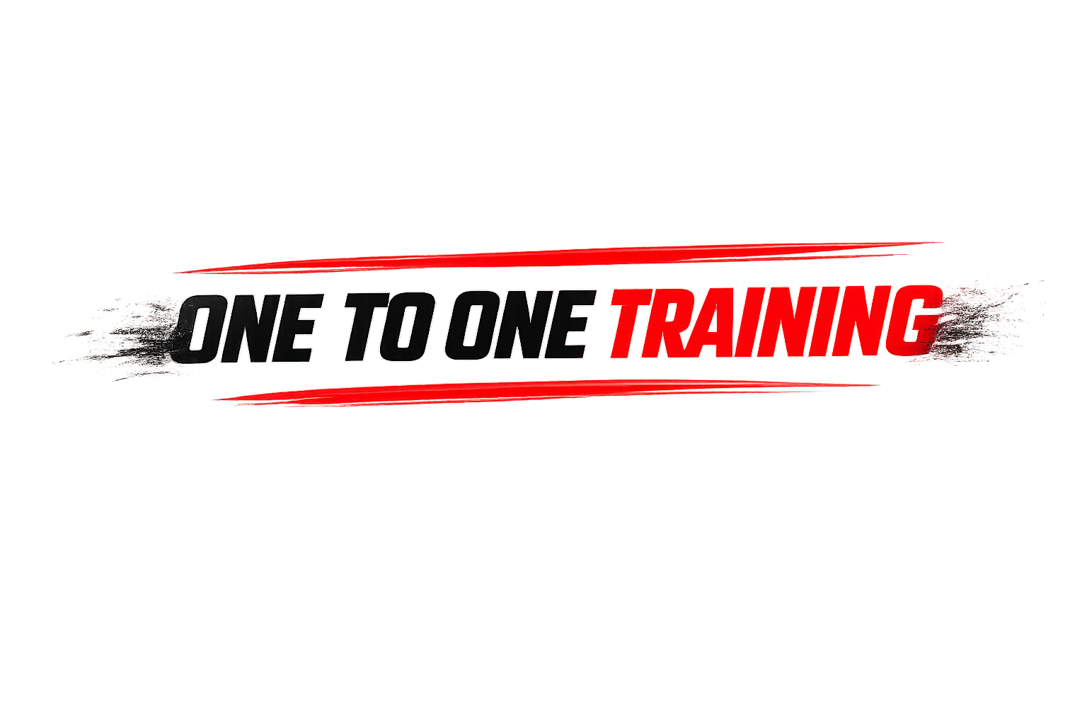 Graphic design with the text 'ONE TO ONE TRAINING' in bold, with a background of colorful abstract streaks and motion effects.