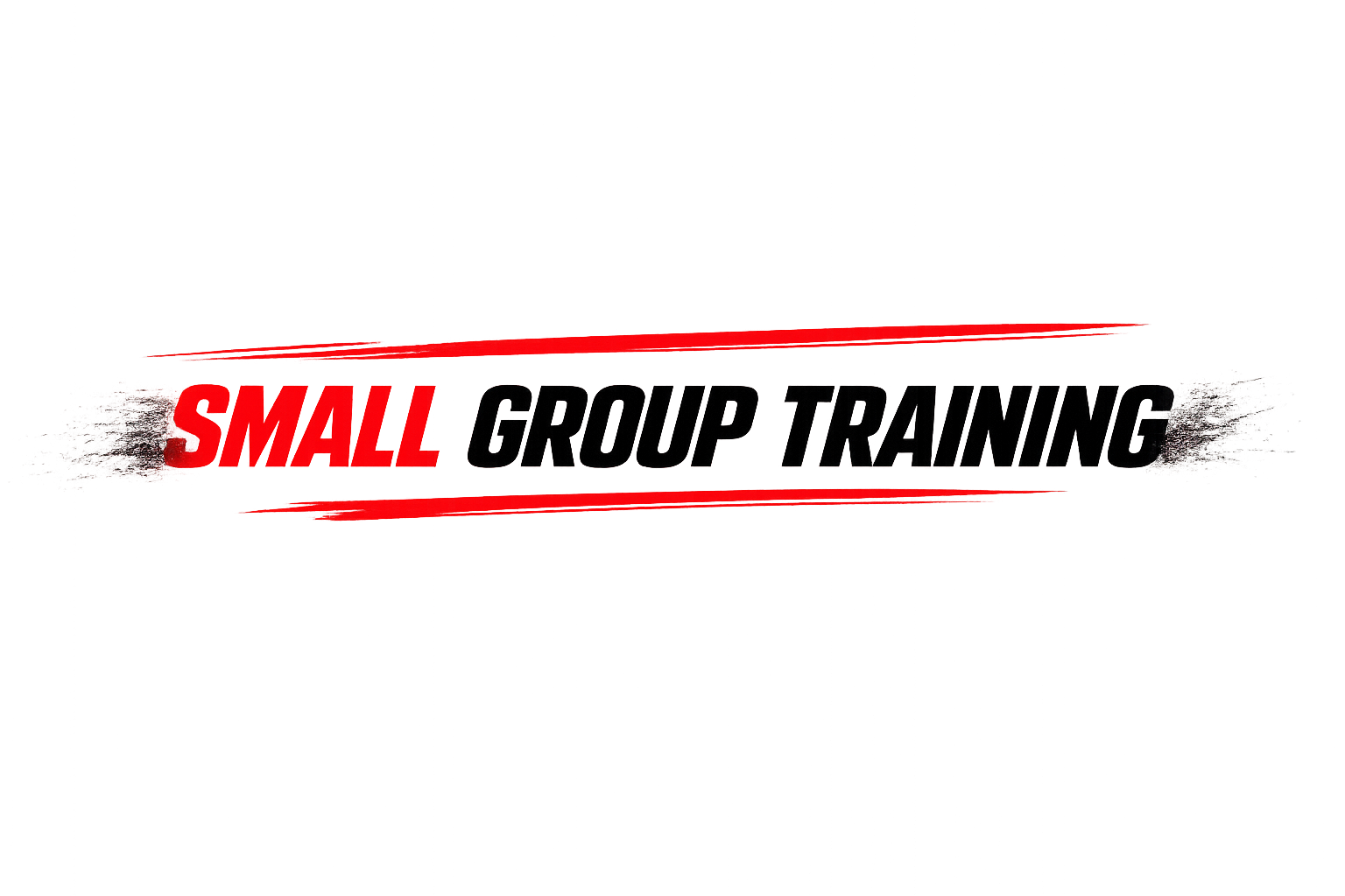 Distorted and pixelated graphic with the words 'Small Group Training' in red and black text.