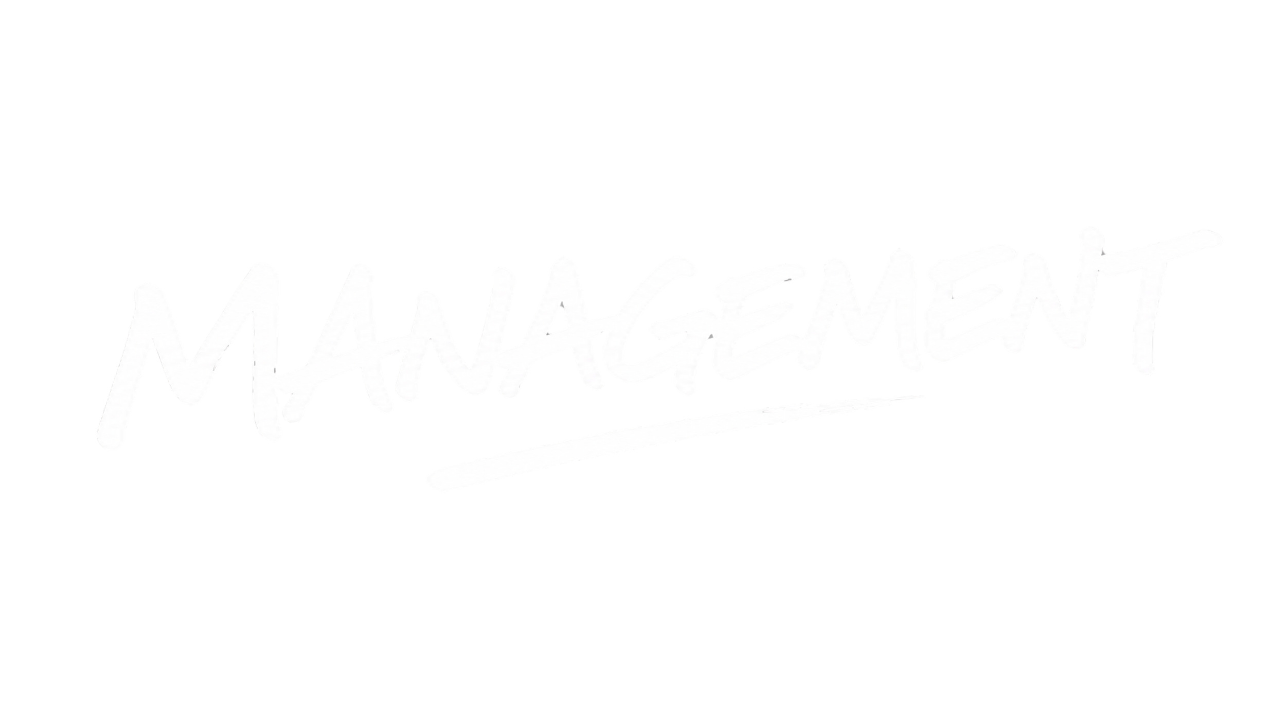 The word 'Management' written in white handwritten style on a black background.