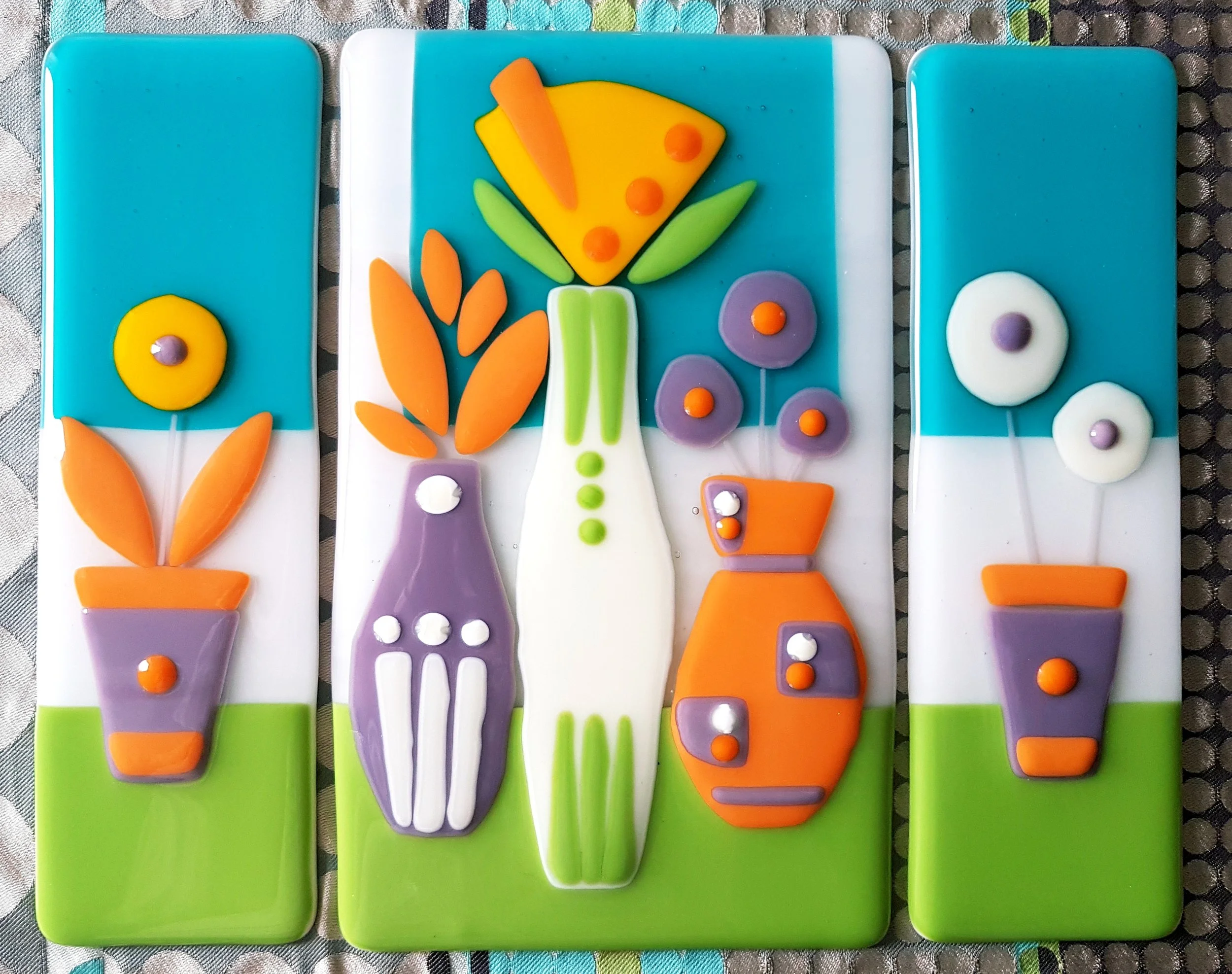Fused Glass Triptych, 2023