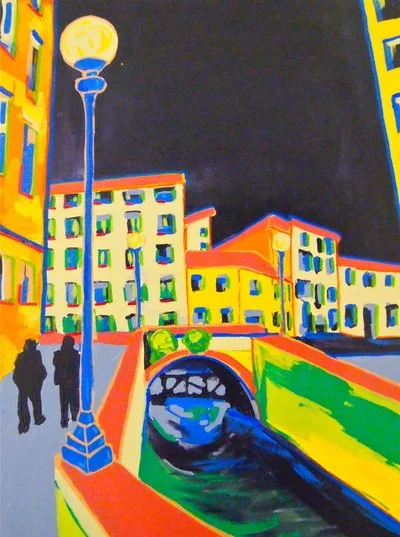 canal painting italy