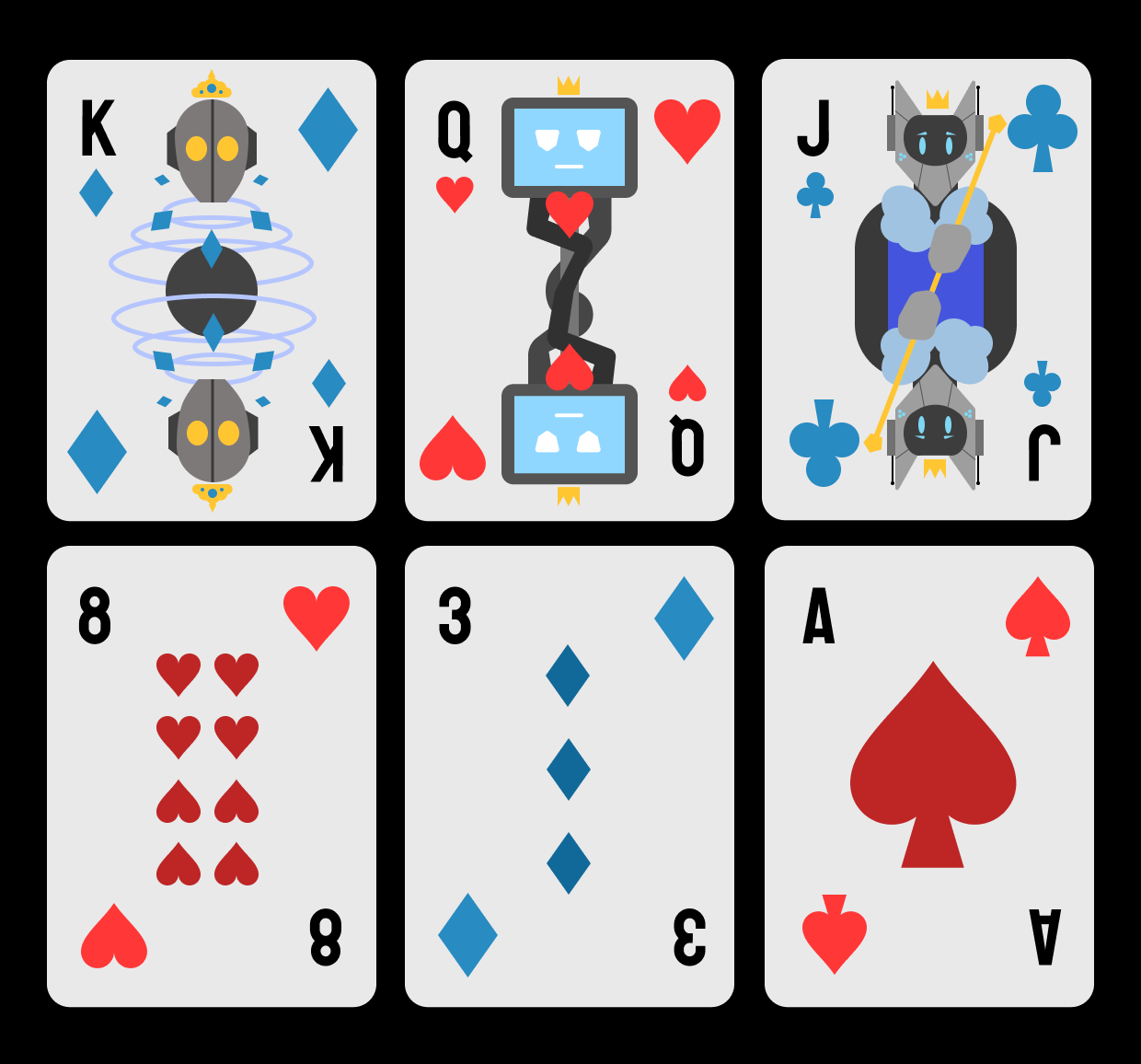 Robot Playing Card Designs