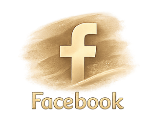 Facebook logo with the word 'Facebook' beneath it in stylized text.