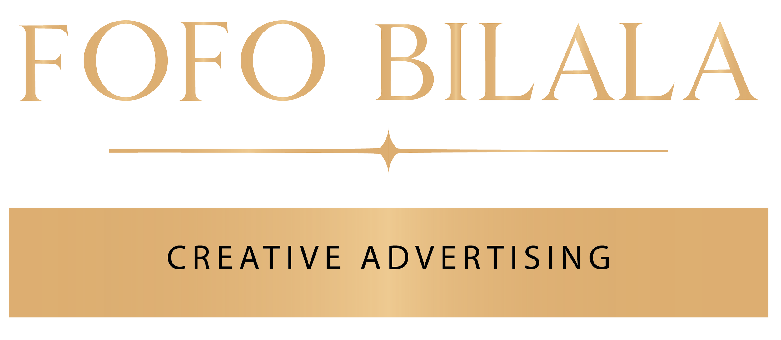 Logo for FOFO BILA Creative Advertising with gold and black colors.